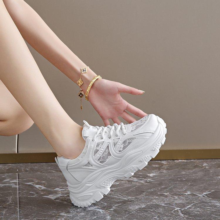 Thick-soled dad shoes women's 2024 new summer thin mesh breathability increases Xiaobai casual sports shoes Zichun burst