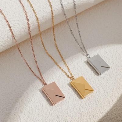 Stainless Steel LOVE Envelope Necklace Blank Pendant