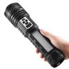 Super Big Flashlight USB Rechargeable Most Strong LED Flash Light Long Range Torch Zoom Outdoor Lamp With Digital Power Display