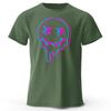 Neon Melting Smiley Face Highquality Pure Cotton Short Sleeved Men Loose Oversized Comfortable Sports Tshirt Street Casual Top