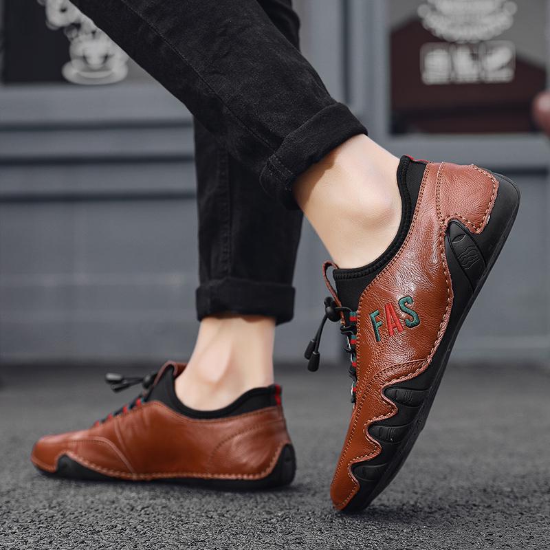 38-46 Men's Shoes Breathable Fashion Leather Shoes Soft Loafers Shoes  Driving Shoes Men