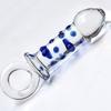 Blue Dots Clear Glass Crystal Quantity Wand Plug