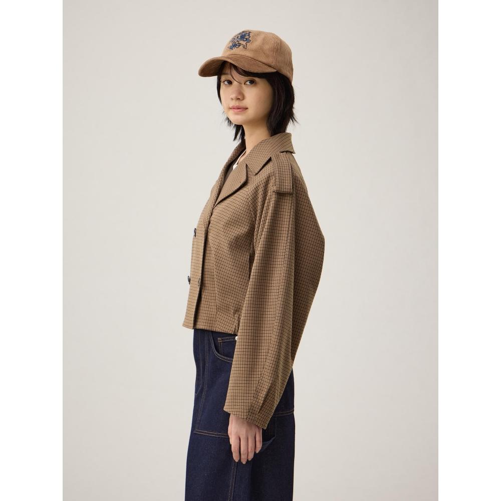 Gu By Uniqlo Short Trench Check Coat Rokh