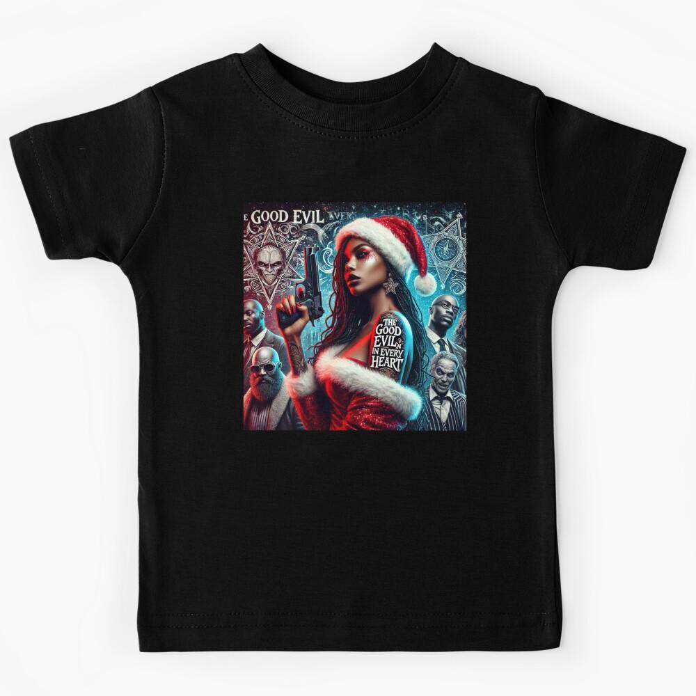 Mafioso Santa Woman Tattoo Pistol Kids T-Shirt 170
