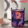 Collapsible Laundry Basket Large Round Waterproof Fabric Hamper Dirty Clothes Storage Bin Toy Organizer with Handles