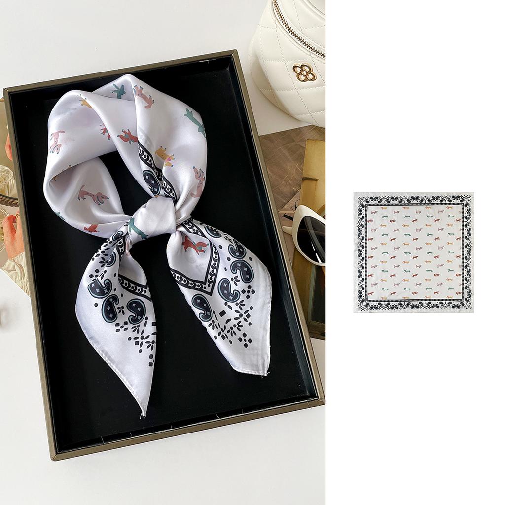 Spring and Summer New Satin Silk Scarf, Four-season Women's Versatile Fashion Printed Scarf, Thin Scarf, High-end 71 Small Square Scarf