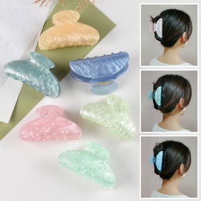 Women Hair Clip Candy Color Hair Claw Geometric Shape Large Size Back
