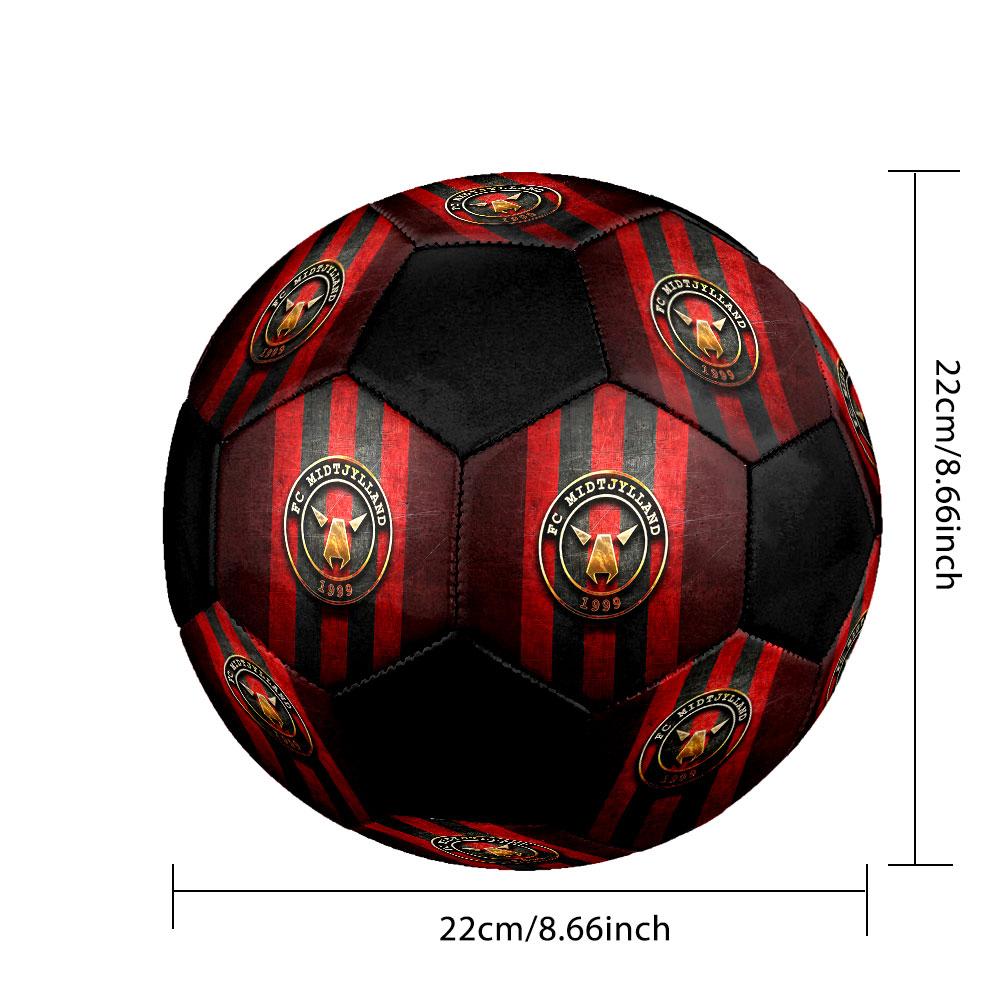 1PC Midtjylland POSTER Size 5 Soccer Ball PrahaIndoor Soccer Ball Colorful All Ages Machine Stitched PVC Competition Ready Durable High-Bounce