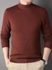 Men's Half-High Collar Wool Sweater - Warm, Versatile, Solid Color for Autumn/Winter