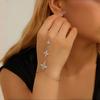 Style Crystal Zircon Flower Ring Hand Chain For Women Gift Jewelry