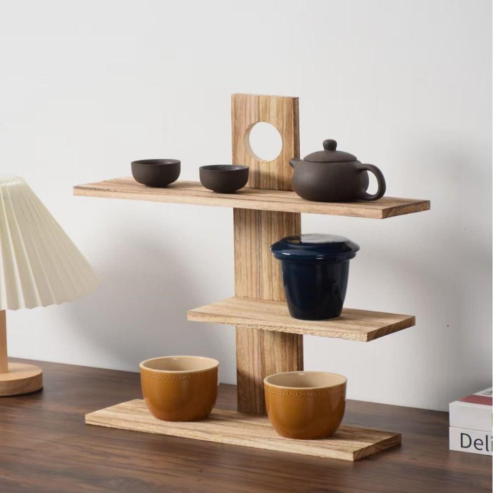 Retro Design Chinese Style Storage Holders Solid Wood Antique Stand  Bedroom Organization