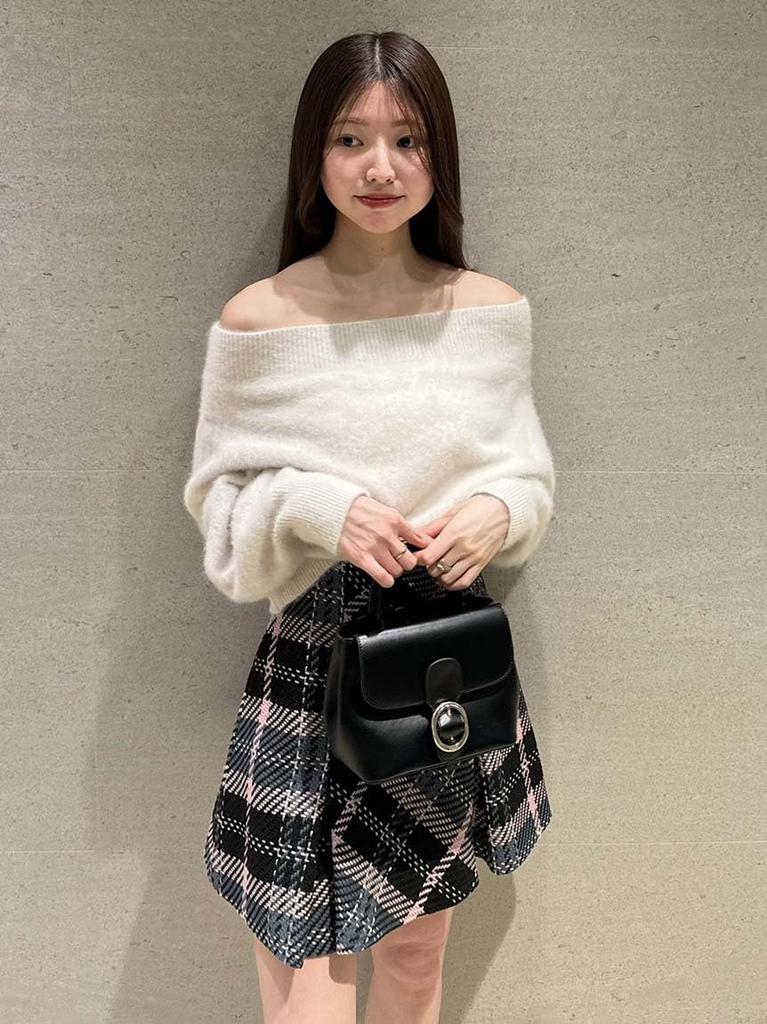 Snidel Fox Alpaca Pullover SWNT244040 IVR Women's Off-the-Shoulder