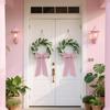 2 Pcs Christmas Velvet Wreath Sash for Front Door Blank Plain Garland Sash Accessories for Anniversary Wedding Party Indoor Outdoor Home Decor