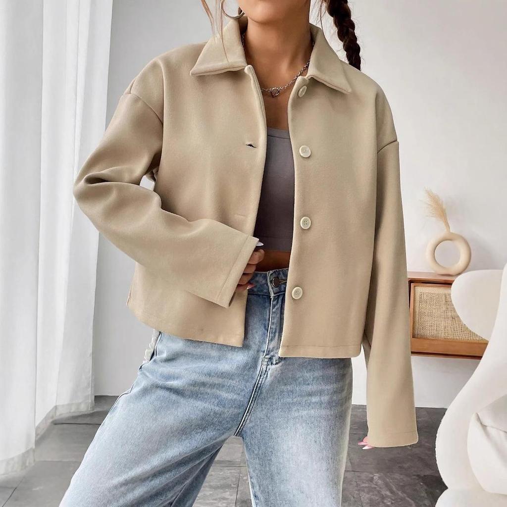 Women's European & American Long-Sleeve Fashion Lapel Coat