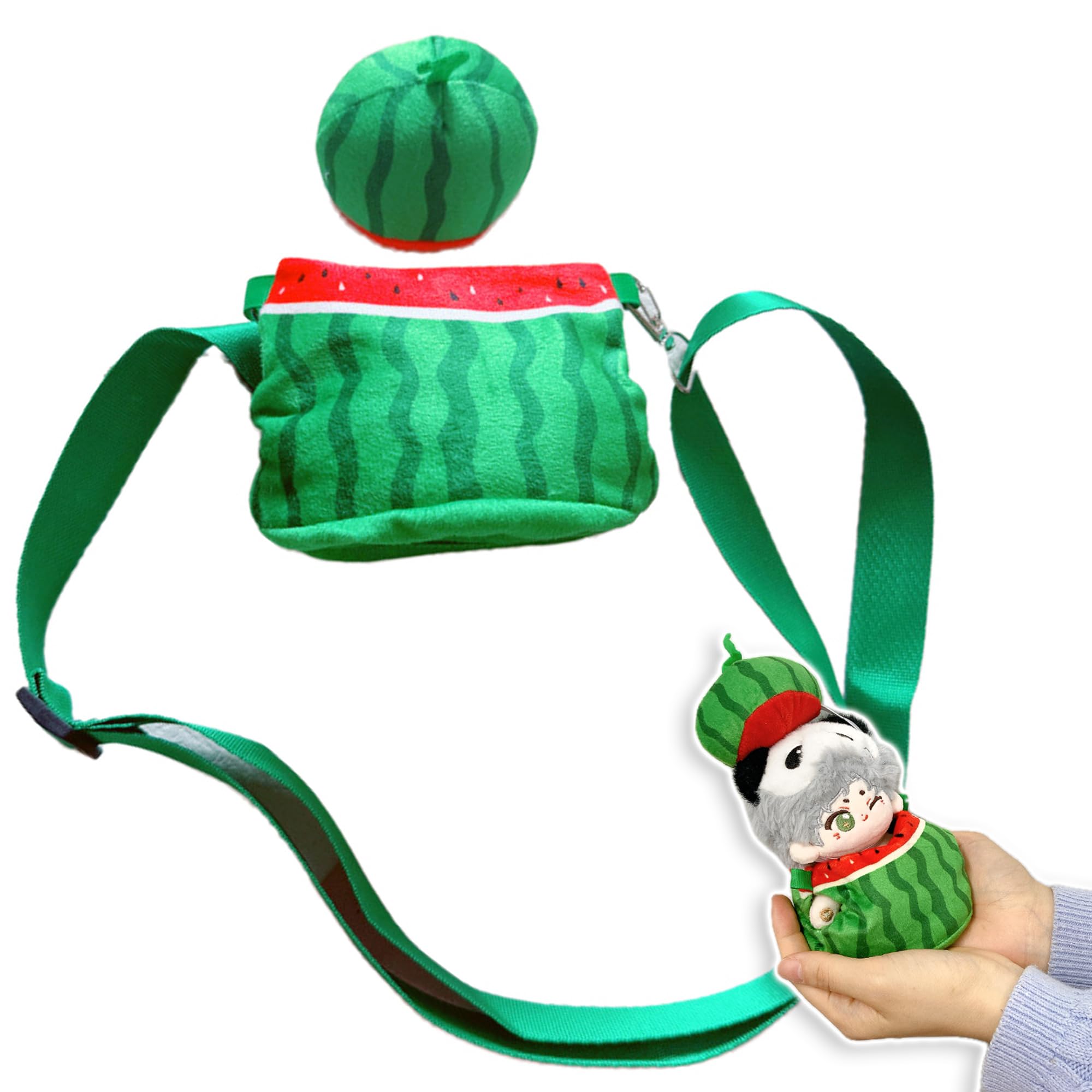 

[Plush Bag][Plush Clothes] Watermelon-Shaped Bag for Plush Toys [For 10-20cm Plush Toys] Green g.triger G-Trigger Plush Toys, Nuikatsu, Oshi-Nui