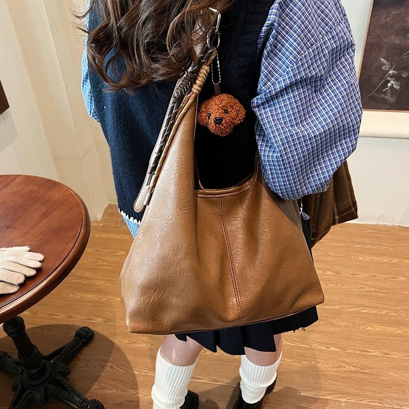 Premium sense Maillard tote bag women's 2025 new autumn and winter retro shoulder bag large capacity commuter bag