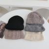 Metal Label Simple Knitted Hat for Women In Autumn and Winter New Warm and Thickened Cold Hat To Show Face and Protect Your Face