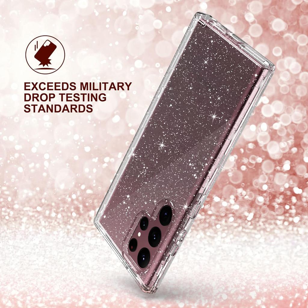 Przezroczyste etui z brokatem do Samsung Galaxy S26 Ultra S25 Fe S24 Plus S23 S22 S21 S20 A07 A17 A37 A57 A16 A15 A14 A26 A06 A56 A34 A25 A35 A55 5G Pokrowiec