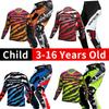Set echipament motocross pentru copii Kituri Tricou Pantaloni Tineret copil verde Motocicletă negru 3 4 5 6 7 8 9 10 ani Costum off-road albastru portocaliu Enduro cross băiat fată