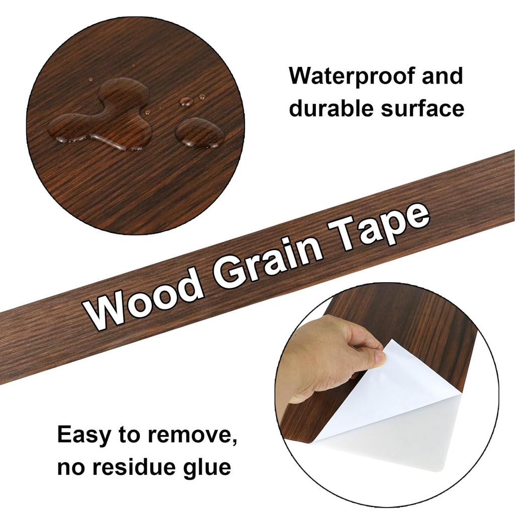 1 pezzo 10m Nastro Sigillante per Bordi Effetto Legno Marrone, Adesivo per Trattamento Bordi in Legno, Adesivi Effetto Legno Multimisura - Facili da Applicare