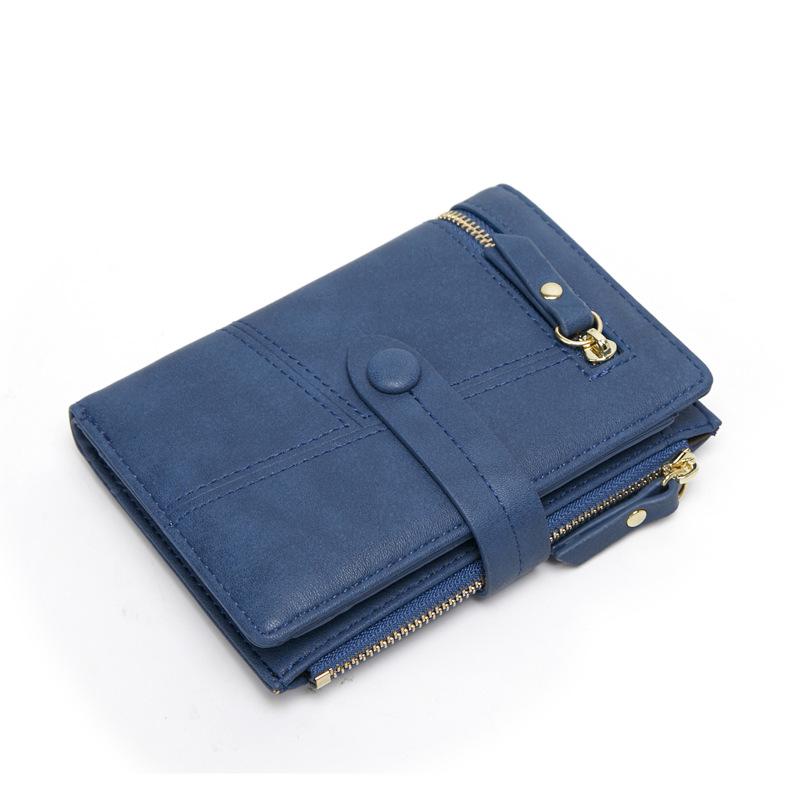 Noul portofel din piele simplu Hasp pentru femei, de culoare solidă, cu fermoar mic, geantă de mână pentru femei, suport pentru carduri, portofele pentru bani.