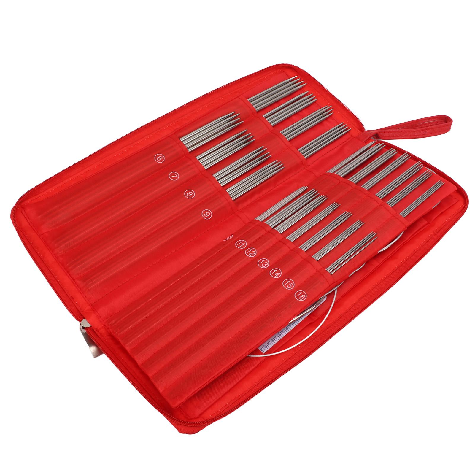 

Набор вязальных спиц из нержавеющей стали, глянцевый, прочный, компактный, портативный, широкое применение, вязание