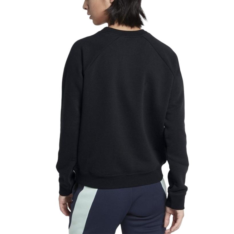 Nike Solid Color Brand Logo Round Neck Long Sleeve Sweatshirt Women Tops Black 930906-010