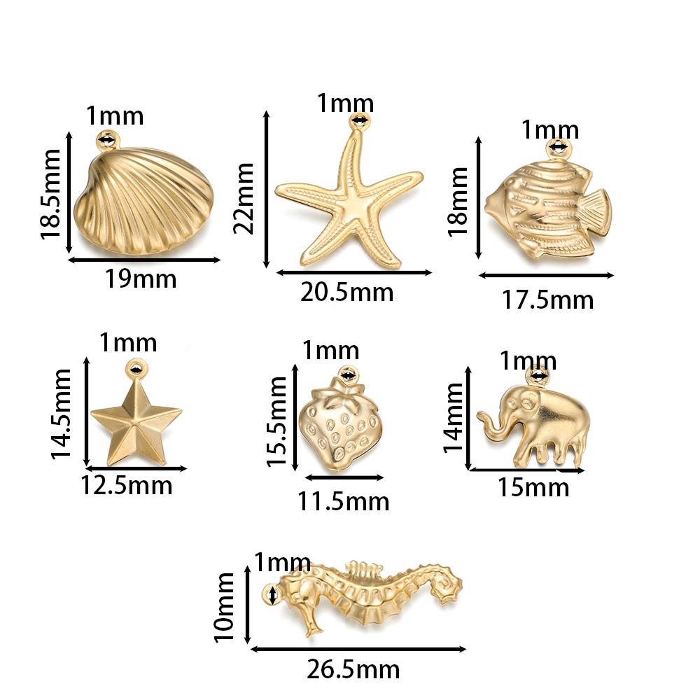 10pcs/lot Various Stainless Steel Shell Starfish Ocean Pendants For Handmade DIY Bracelet Bangle Pendant Jewelry Accessories