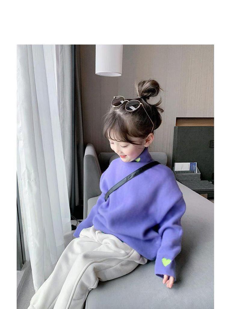Girls' High Neck Thermal Top - Autumn/Winter Long Sleeve, Plus Velvet, Warm Base Layer