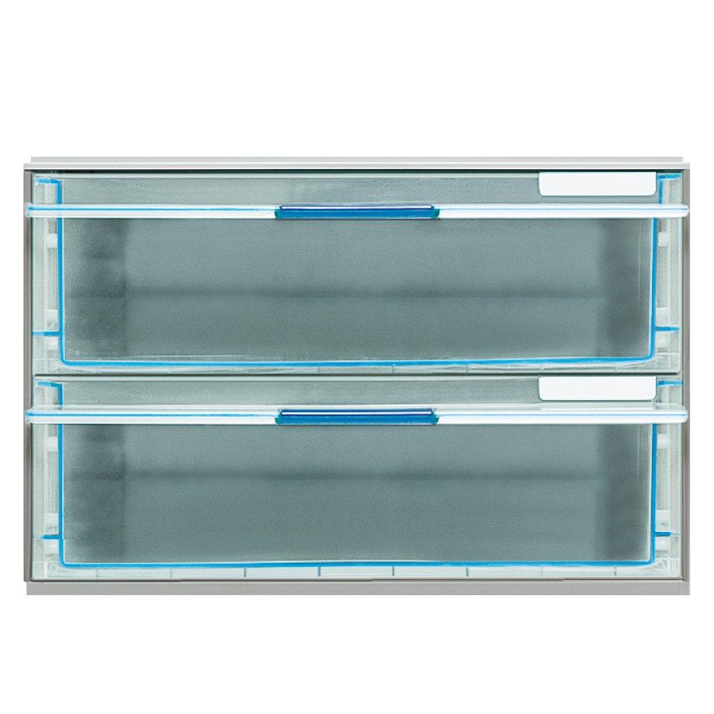 Kokuyo Letter Case, Clear Drawer, A4, 2 Deep Drawers, LC-UNT202M