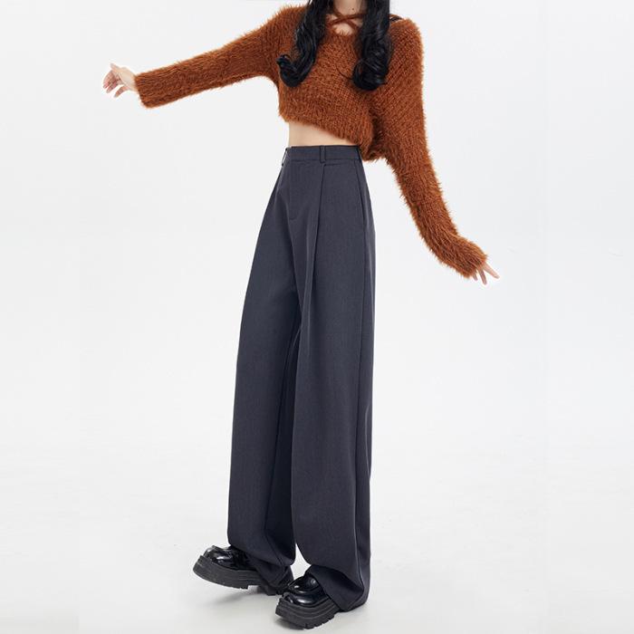 

Autumn and Winter Suit Pants for Women In Autumn and Winter Drooping Wide-leg Casual Pants for Women In Autumn and Winter Trousers XL