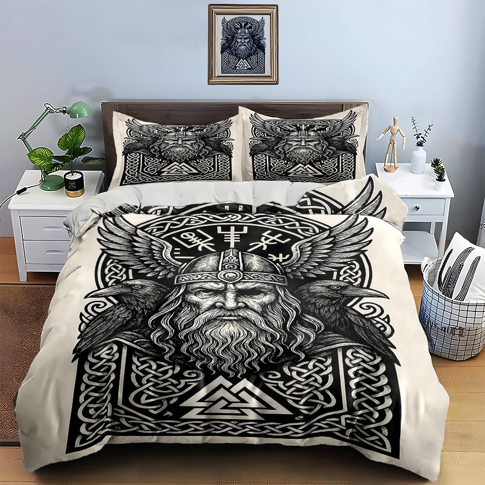 Design inspirowany Wikingami. Pościel Zestawy poszewek na kołdrę Poszewki na kołdrę Poszewki na poduszki prezenty (1 * Poszewka na kołdrę 2 * Poszewki na poduszki, bez wkładu do kołdry)