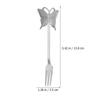 1Set Coffee Spoon Fork Set Stainless Steel Butterfly Pattern Dessert Tasting Cutlery Elegant Design for Home Restaurant Party