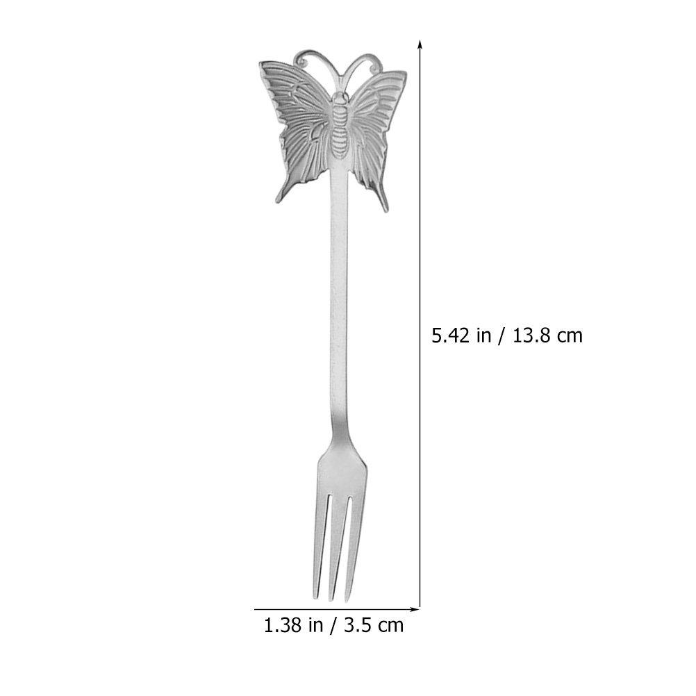 

1Set Coffee Spoon Fork Set Stainless Steel Butterfly Pattern Dessert Tasting Cutlery Elegant Design for Home Restaurant Party