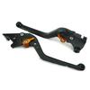 K126 Black (Orange) Kawasaki Brake Clutch Long Levers with 6 Adjustable Levels Fits Ninja250, Ninja400, Z250, Z400, Versis-X250 and More