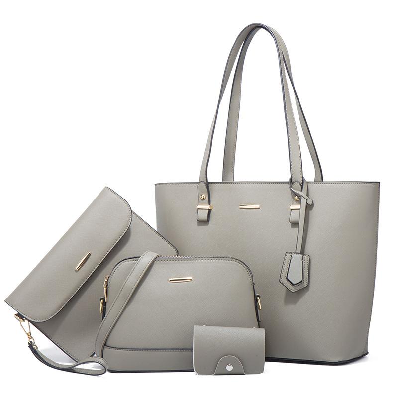 Women's Fashion Handbag Set 4 Pcs Vintage Elegant Tote Shoulder Crossbody Bag Large Capacity Purse