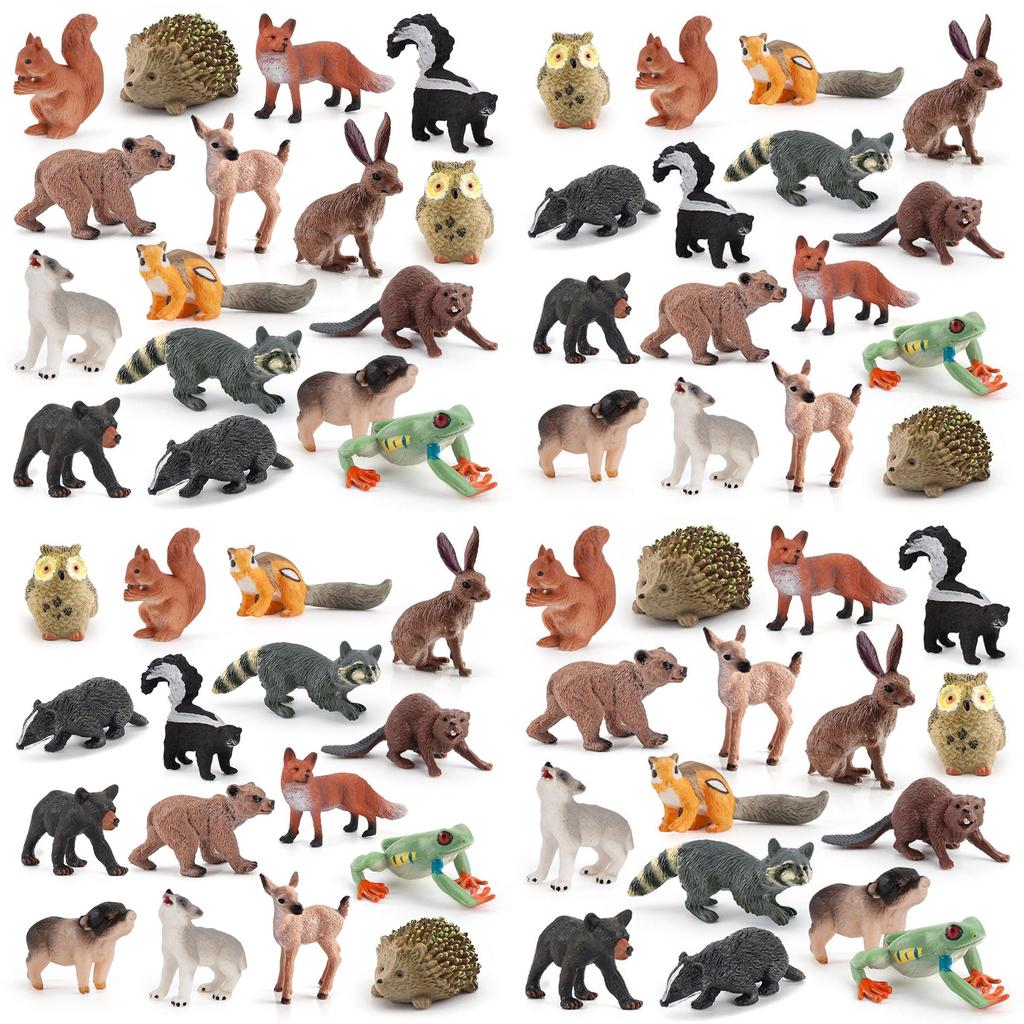 Squirrel Hedgehog White Tail Deer Pvc Animal Model For Cake Decoration And Wildlife Display