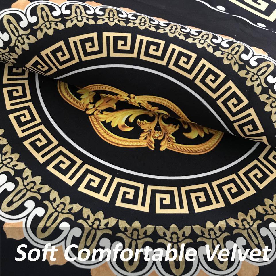 Luksusowy dywan do salonu czarne białe złoto geometryczny styl etniczny okrągły dywan dywaniki do wystroju sypialni mata na krzesło domowe