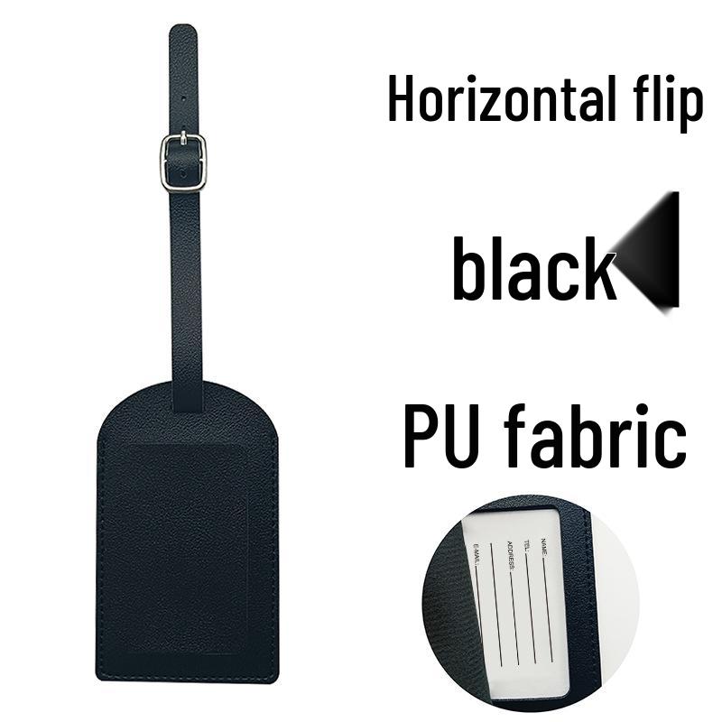 Available: Thickened PU Leather Luggage Tag - Horizontal/Vertical Flap with Pocket and Buckle, Includes Signature Paper.