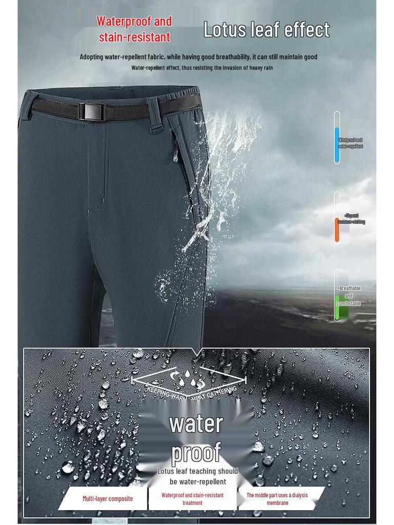 Waterproof Fleece-Lined Winter Softshell Pants – Windproof, Warm Skiing & Mountaineering Gear