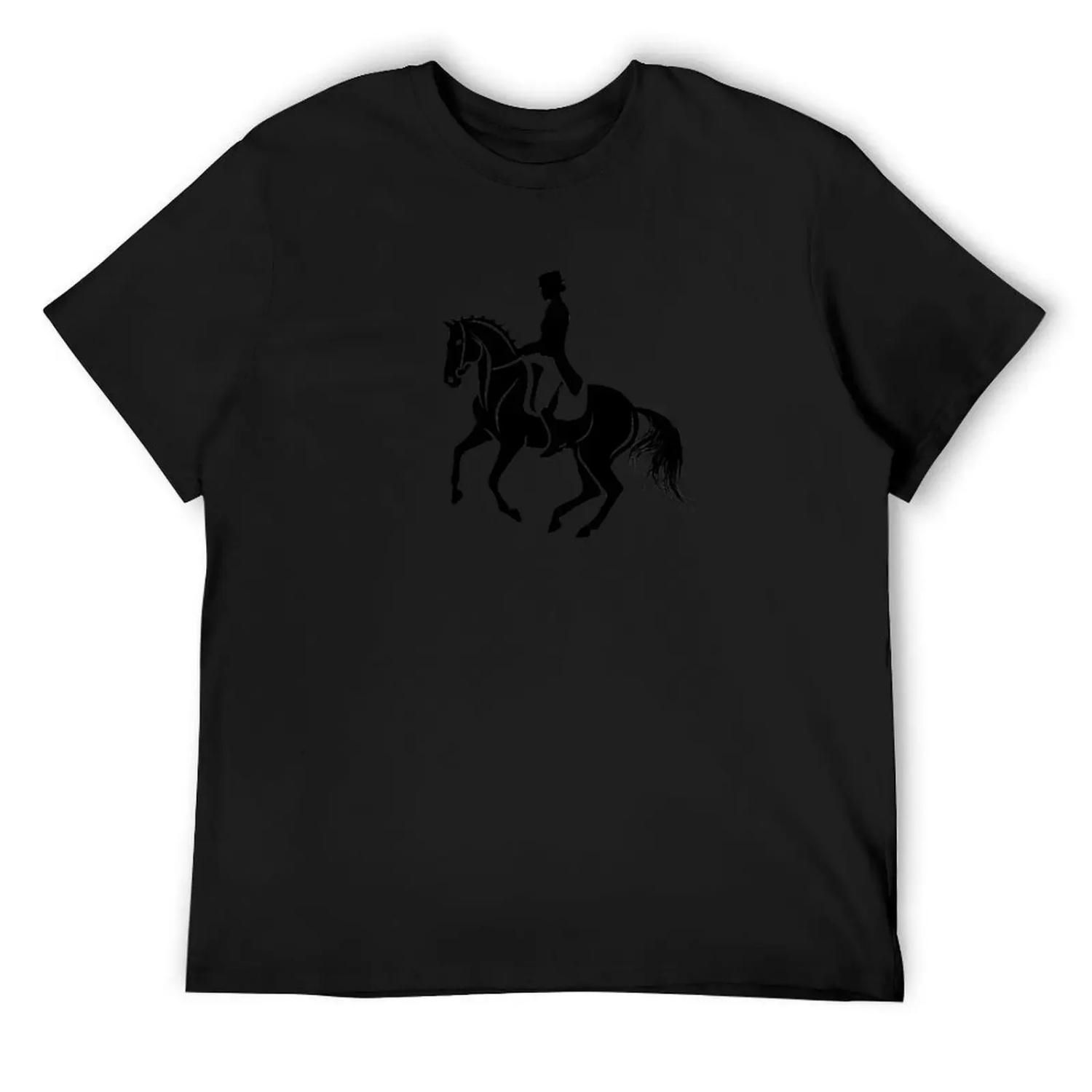 

Detailed silhouette of a dressage horse performing pirouette T-Shirt new edition funny meme t-shirts graphics mens tall t shirts S