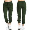 Women S Cargo Casual Elastic Waist Drawstring Side Pocket Long Pants