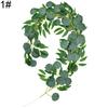 Artificial Eucalyptus Wreath Greening Plants Vines for Home Wedding Garden Decor