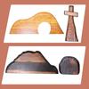 Easter Empty Tomb Scene with Cross Decor Statue Wooden Nativity Set Jesus Decorations Catholic He is Risen for Home 4PCS Empty
