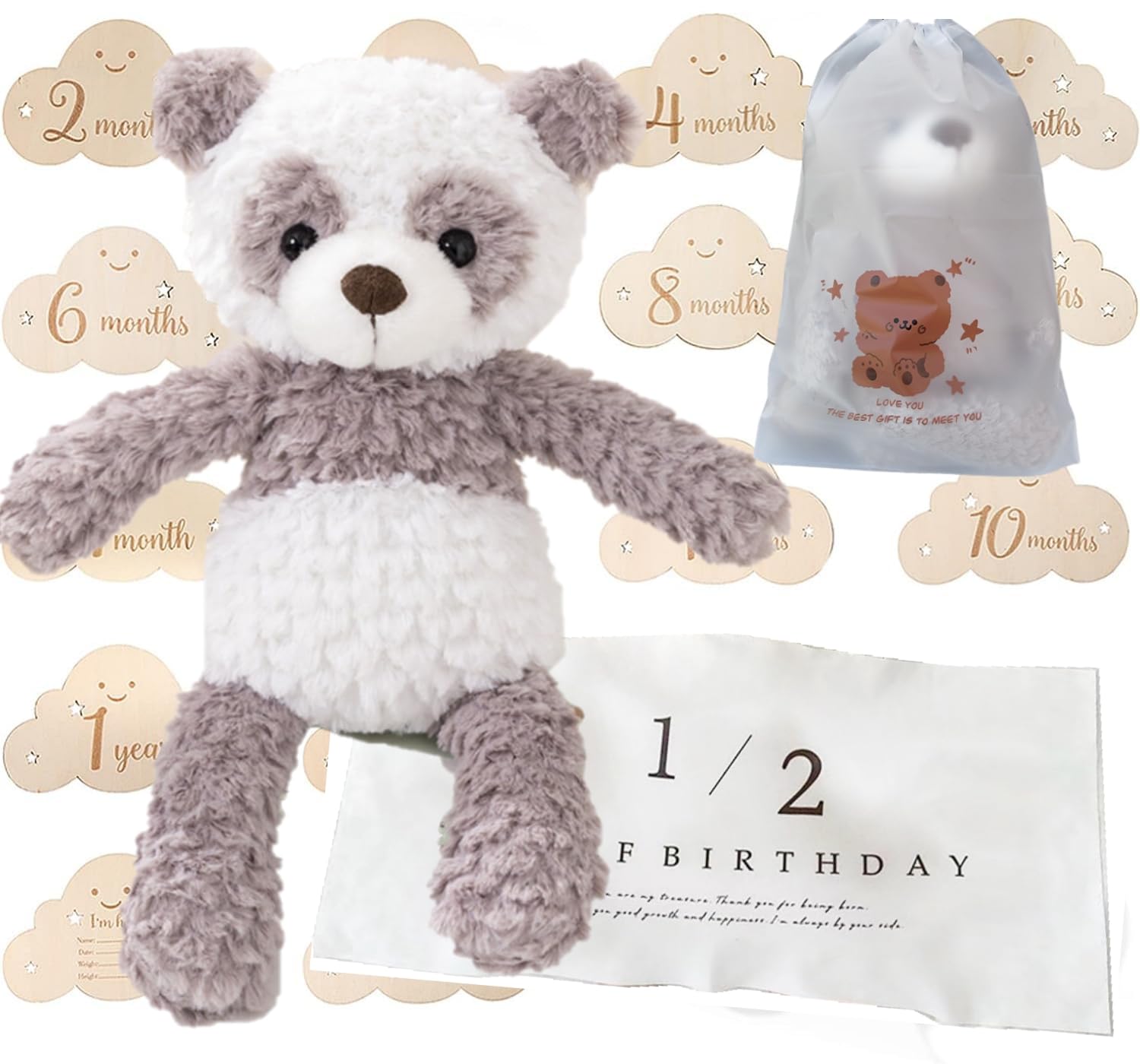 

JP-SAKURA [Оригинальный продукт с подарочной упаковкой] Первый игрушечный мишка, Праздник полугода, Празднование 100 дней, Плюшевая игрушка из списка моего ребенка, Подарок, Подарок на бэби-шауэр