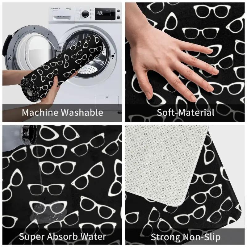 Trendy Optician Glasses Doormat Anti-Slip Bathroom Kitchen Mat Garden Garage Door Floor Entrance Carpet Rug