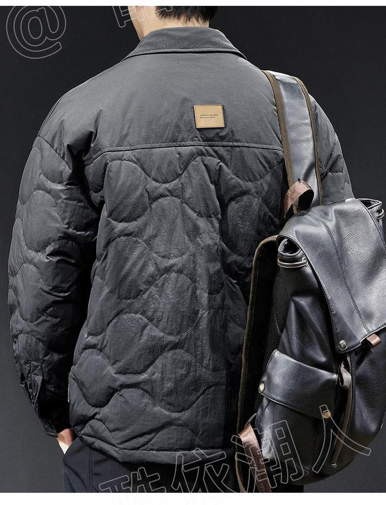 Men's Lapel Lightweight Down Jacket - Warm, Trendy, Versatile, Autumn/Winter 2025, Plus Size Available