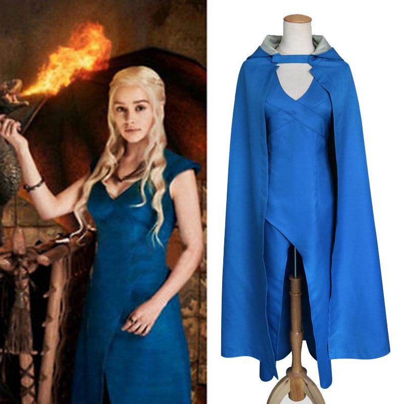 Of Thrones Game Daenerys Targaryen Mother Of Dragons Cosplay Costume Dress Cloak