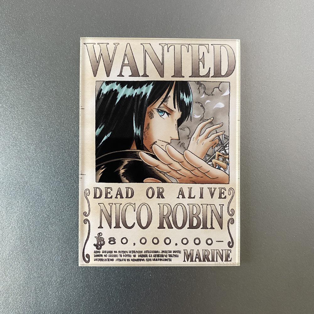 Kreativní magnet s plakátem Wanted z One Piece - Anime Kreslená Dekorace na ledničku & Samolepka na vzkazy