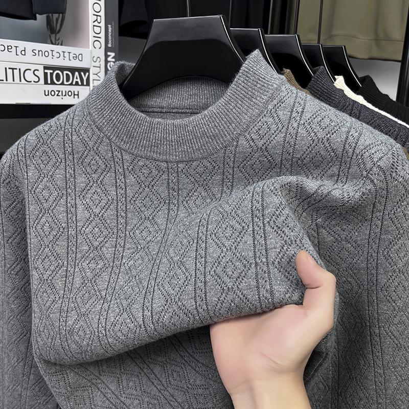 Herren-Jacquard-Rundhalspullover, Wintermode 2025
